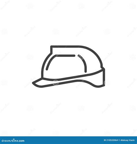 Safety Helmet Line Icon Stock Vector Illustration Of Clipart 210533064