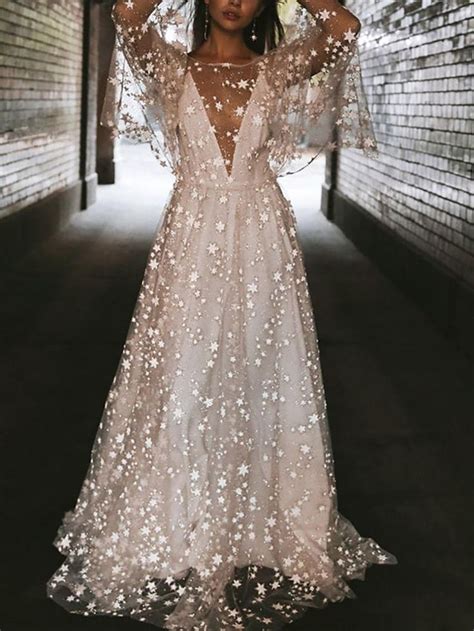 Elegant White Star Perspective Halter Dress Backless Lace Wedding Dress Wedding Dresses