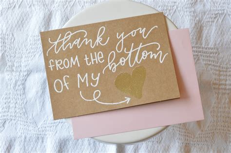 Embossed “thank You From The Bottom Of My Heart” Greeting Card