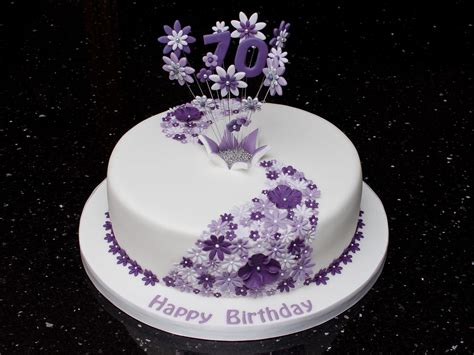 70th Lilac Flower Cake Birthday Cupcakes For Women 90th Birthday Cakes