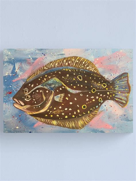 Colorful Flounder Fish Art Canvas Print By Artbymeagan Redbubble