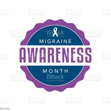 Migraine Awareness Month Label Stock Illustration Download Image Now