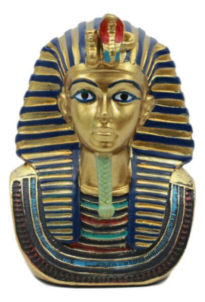 Small Golden Cobra Vulture Nemes Mask Of Pharaoh Egyptian King Tut Bust