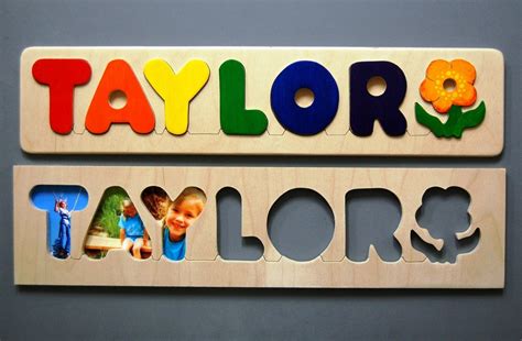 Wooden Name Puzzle With Flower Hand Made A Fun And