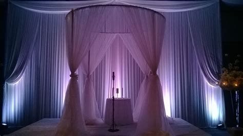 Beautiful Wedding Canopy Chuppah With Valanced Backdrop And Led