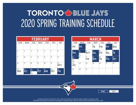 The toronto blue jays schedule with dates, opponents, and links to tickets for the 2021 preseason and regular season. Blue Jays 2020 Spring Training Schedule : Torontobluejays
