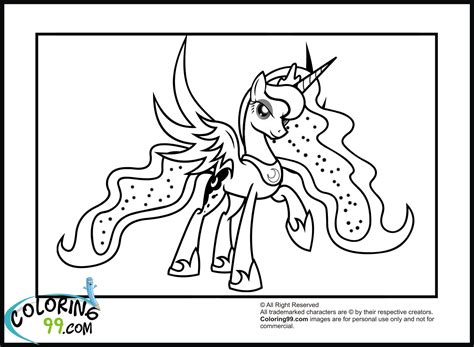 pony princess luna coloring pages team colors