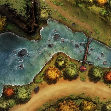 Road By The River Map Czrpg Battlemaps Wargame Vault