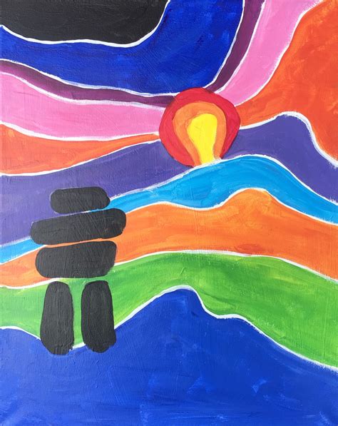 Inukshuk By Ted Harrison Paint And Sip Night Art Painting Drink And Food