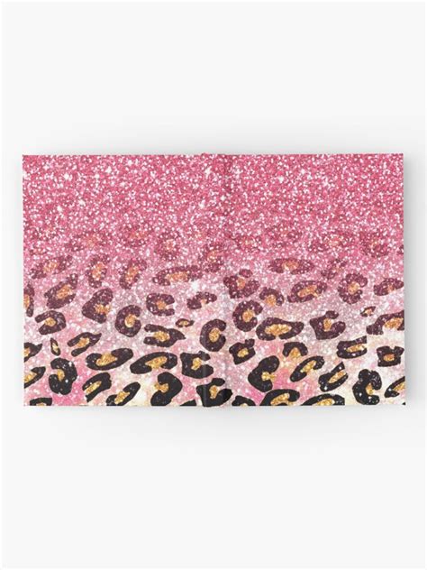 Bubble Gum Pink Faux Glitter Leopard Animal Print Hardcover Journal