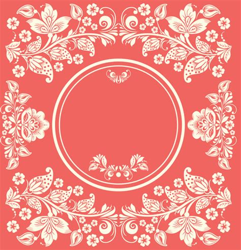 Vintage Floral With Pink Background Vector Vectors Graphic Art Designs