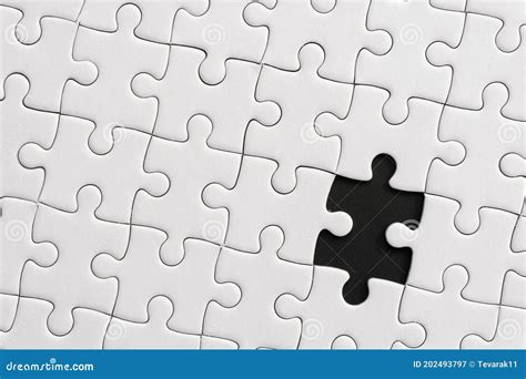 White Jigsaw Puzzle Pattern Background Placing Last Piece Of Jigsaw Puzzle Stock Image Image