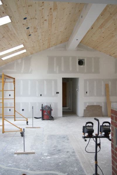 Placing this type of beam on the ceiling is a good way to add a decorative element to any large cathedral ceiling. Cathedral plank ceilings..maybe an idea for my "maybe ...