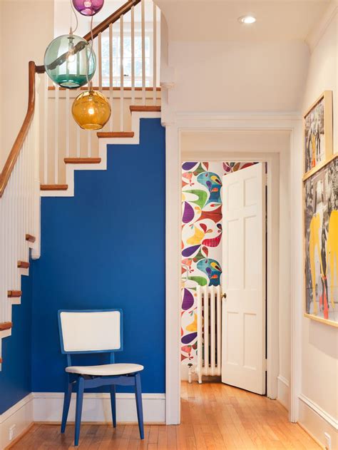 Freight deliveries will be delivered to the threshold of your home (garage, front entrance, etc.) or first dry area. Bright blue wall and colourful accents in the foyer. Ennis Nehez | Home decor inspiration ...