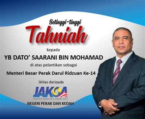 Maybe you would like to learn more about one of these? Tahniah diucapkan kepada YB Dato' Saarani bin Mohamad ...