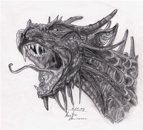Evil Dragon Drawing Realistic Drawing Skill