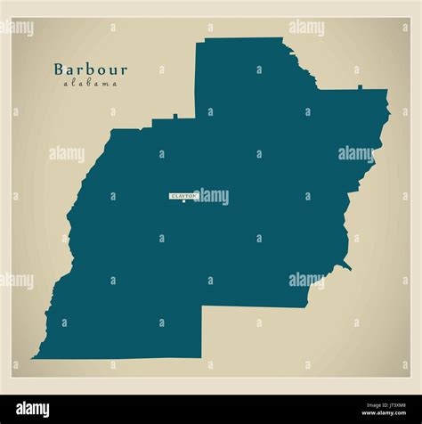 Modern Map Barbour Alabama County Usa Illustration Stock Vector Image