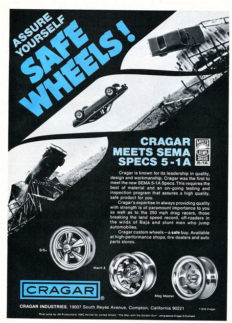 1976 Cragar Wheels Advertisement Hot Rod August 1976 By Senseialan