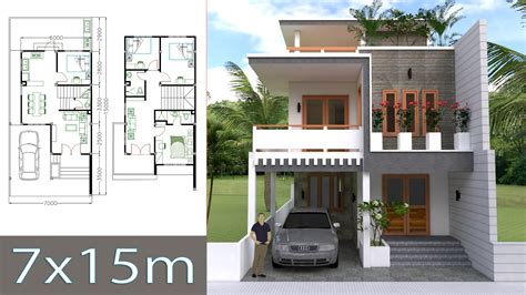 Home Design Plan 7x15m With 4 Bedrooms Samphoascom