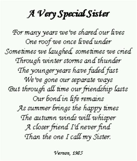 A Very Special Sister Sister Quotes Sister Birthday Quotes Sister Poems