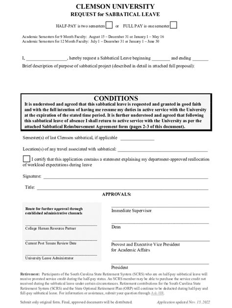 Fillable Online Request For Sabbatical Leave Fax Email Print Pdffiller