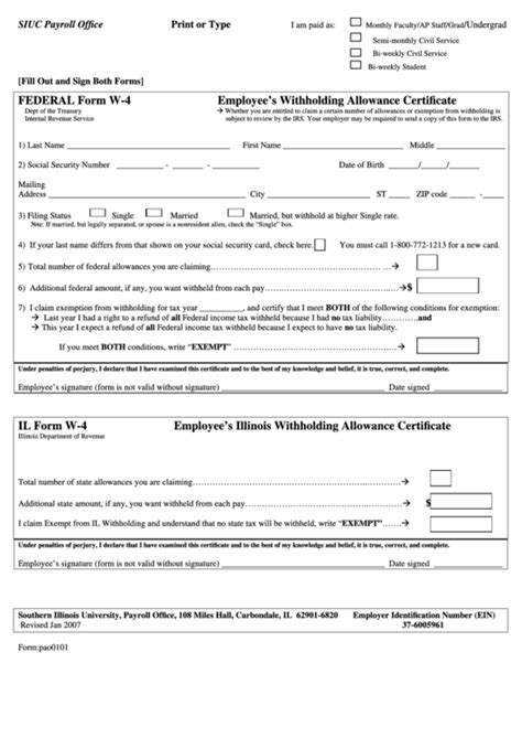 Printable W4 Form For Employees Free Printable Templates