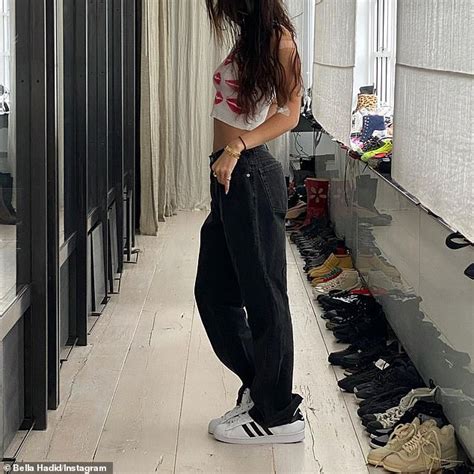 Bella Hadid Tries On New Superstuffed Adidas Trainers Designed To Make Feet