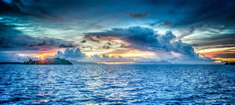 Beach Clouds Dawn Dusk Horizon Island Mountain Ocean Outdoors