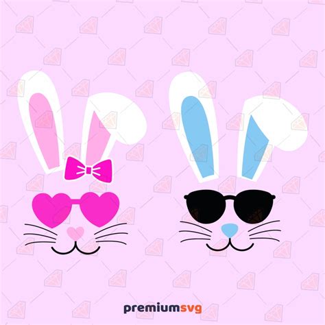 Easter Bunny With Sunglasses Svg Easter Rabbit Face Svg Cut File