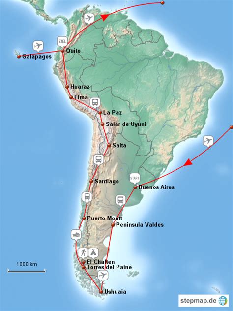 Stepmap SÜdamerika Landkarte Für Südamerika