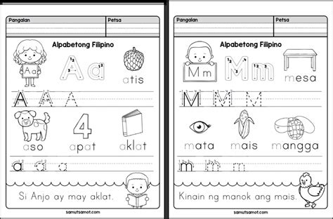 2019 Alpabetong Filipino Writing Sheets Samut Samot Grade 1 Reading