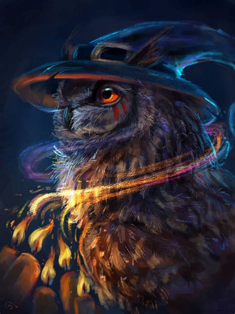 Magic Owl By Alaxendra Owl Artwork Mythical Creatures Art Owl Art