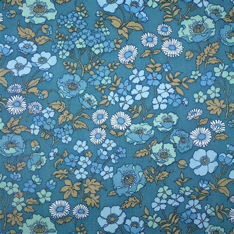 Reserved Scandinavian Vintage Blue Floral Small Pattern Etsy Blue