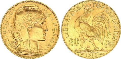 Coin France 20 Francs Marian Rooster 1913 Ef