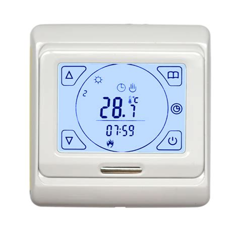 Day Programmable Electronic Room Thermostat Touch Screen Floor Heating Thermostat