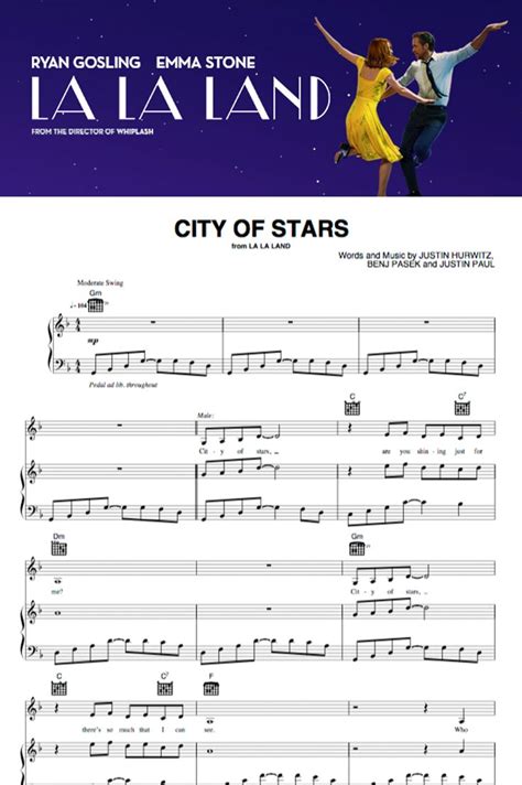 City Of Stars From La La Land By Ryan Gosling And Emma Stone Piano