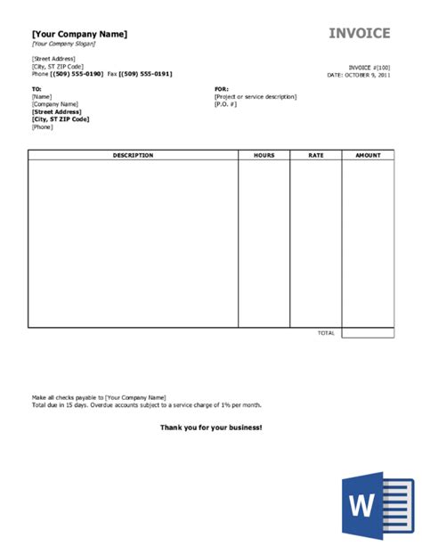 Free Word Printable Invoice Template Uk Blank Sheet Templates Sample Invoice Template For Word