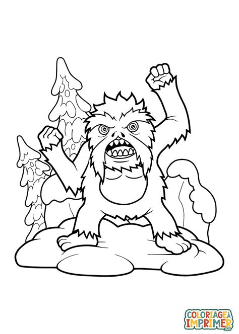 Coloriage Halloween Bigfoot à Imprimer Gratuit