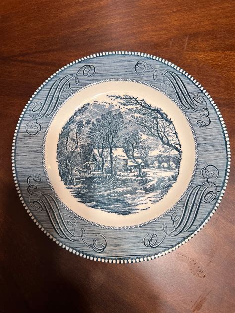 Currier And Ives Blue Dishes Etsy