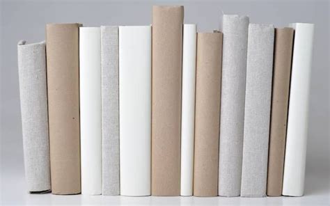 Linen Kraft And White Wrapped Books Book Decor Kraft