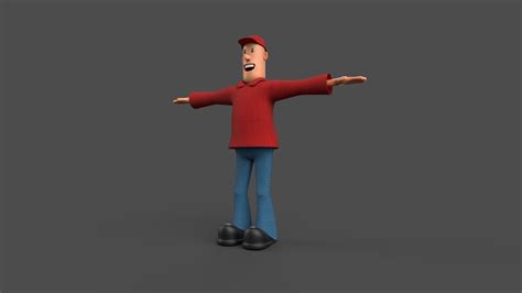 3d Model Simple Cartoon Character Vr Ar Low Poly Cgtrader