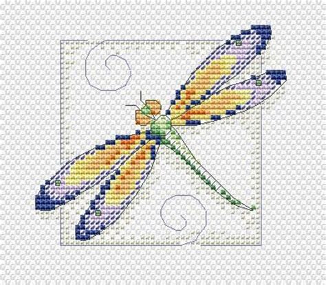 Dragonfly Cross Stitch Pattern Small Mini Insects Digital Etsy