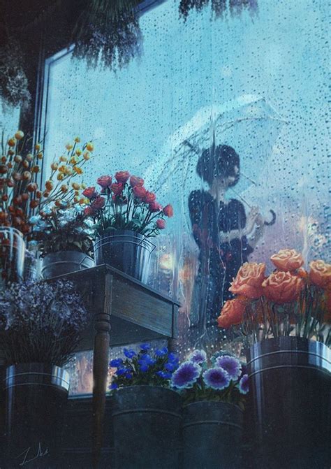 umbrella and rain anime wallpapers wallpaper cave animation art aesthetic art anime scenery
