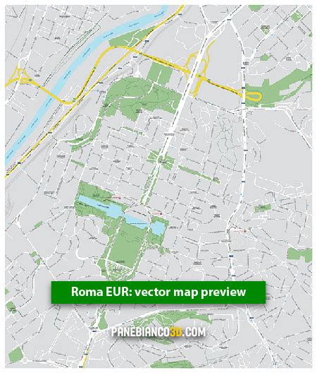 Mappa Vettoriale Del Quartiere Roma Eur