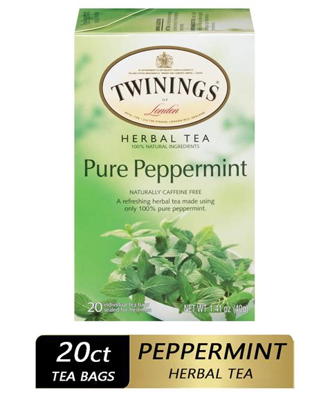 Twinings Of London Pure Peppermint Herbal Tea Bags 20 Count 141 Oz