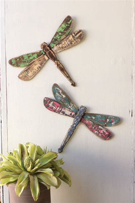 2 Piece Wooden Dragonfly Wall Décor Set Dragonfly Wall Art Crafts