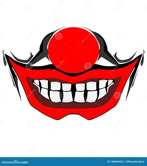 Evil Clown Face With Red Lips And Nose Creepy Clown Or Horror Clown