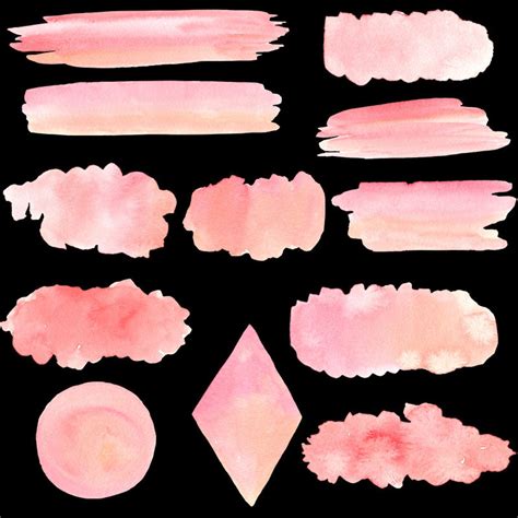 Blush Watercolor Splash Clipart Pink Ombre Background Wedding