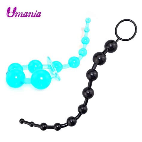 Soft Anal Beads Butt Plug With Pull Ring 10 Beads Anal Plugs Anus