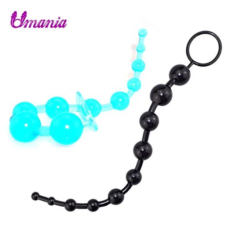 soft anal beads butt plug with pull ring 10 beads anal plugs anus stimulation buttplug